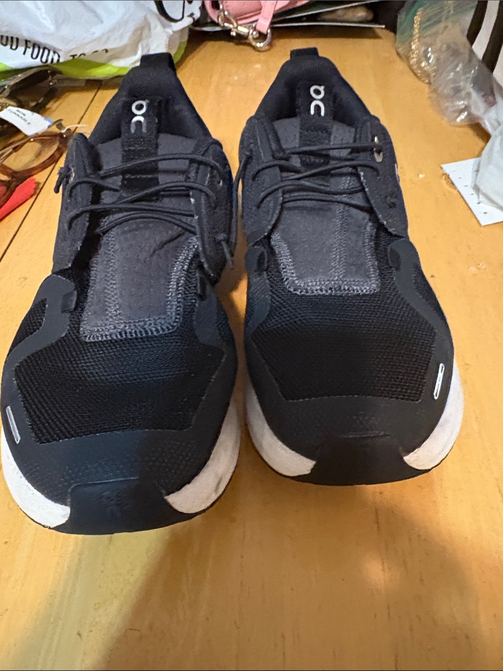 On Running Kids Black and White Lightweight Sneakers